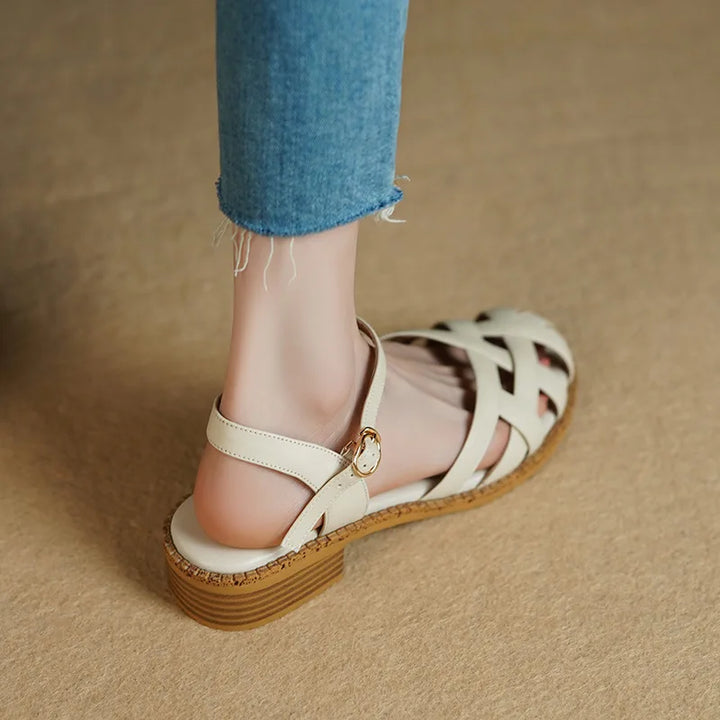Stylish summer shoes with comfort sole – Amira-Brown-2.5-The Livary
