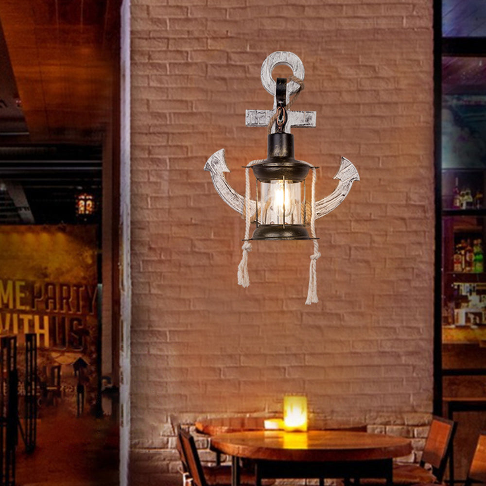 Wooden Anchor LED Wall Lamp – Nautica-A-The Livary