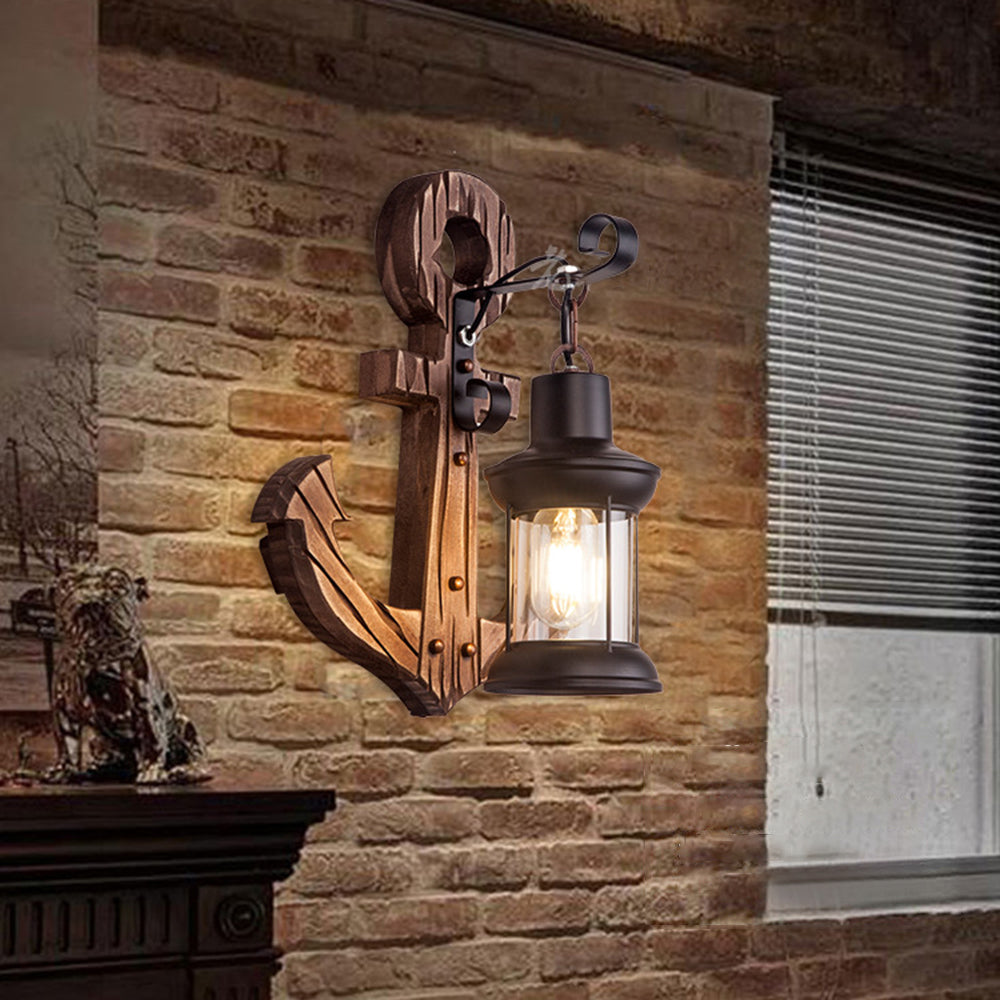 Wooden Anchor LED Wall Lamp – Nautica-A-The Livary