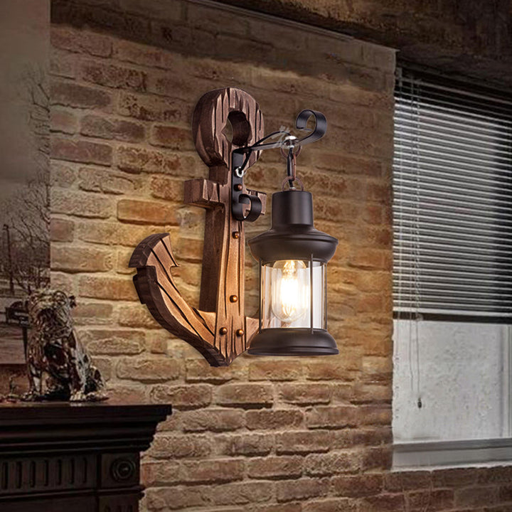 Wooden Anchor LED Wall Lamp – Nautica-A-The Livary