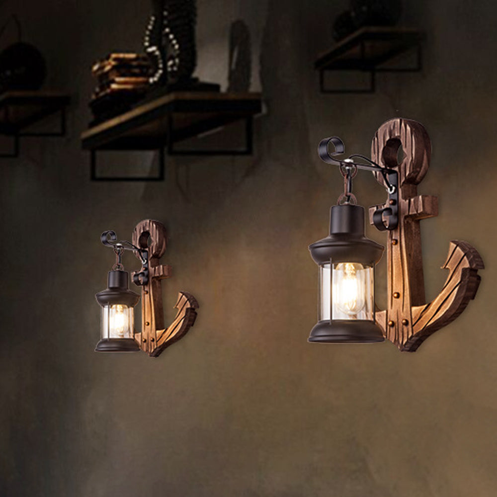 Wooden Anchor LED Wall Lamp – Nautica-A-The Livary