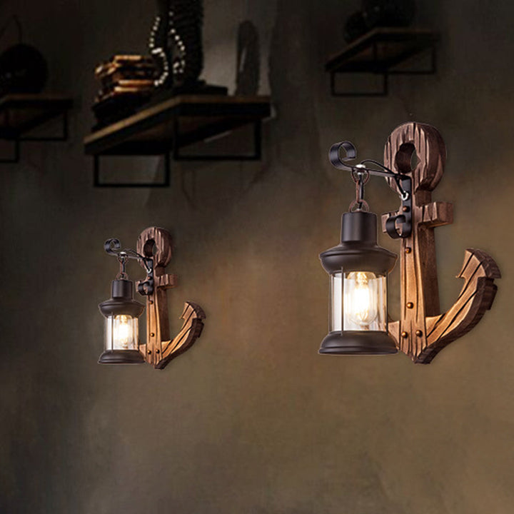 Wooden Anchor LED Wall Lamp – Nautica-A-The Livary