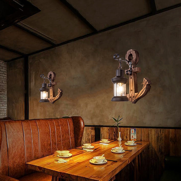 Wooden Anchor LED Wall Lamp – Nautica-B-The Livary