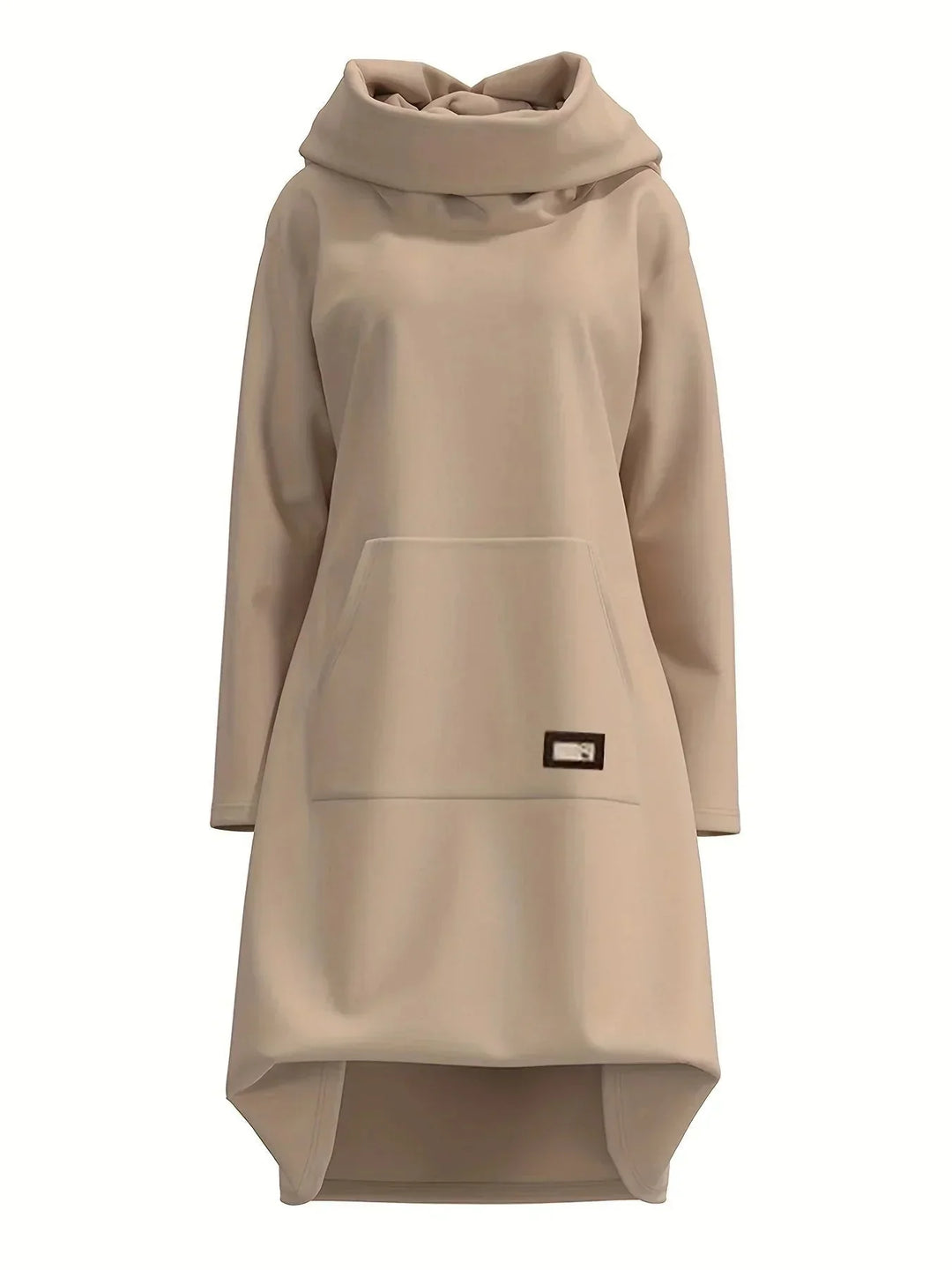 Comfortable Hoodie Dress - EllaCharm-Beige-S-The Livary