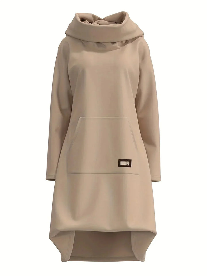 Comfortable Hoodie Dress - EllaCharm-Beige-S-The Livary