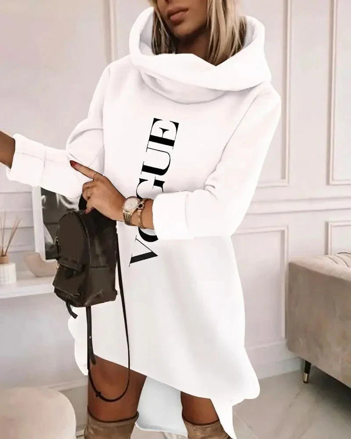 Comfortable Hoodie Dress - EllaCharm-White-S-The Livary