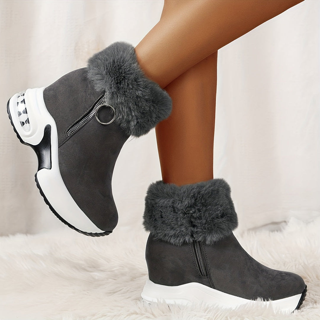 Ladies Winter Comfort Boots - Elise-Grey-2.5-The Livary