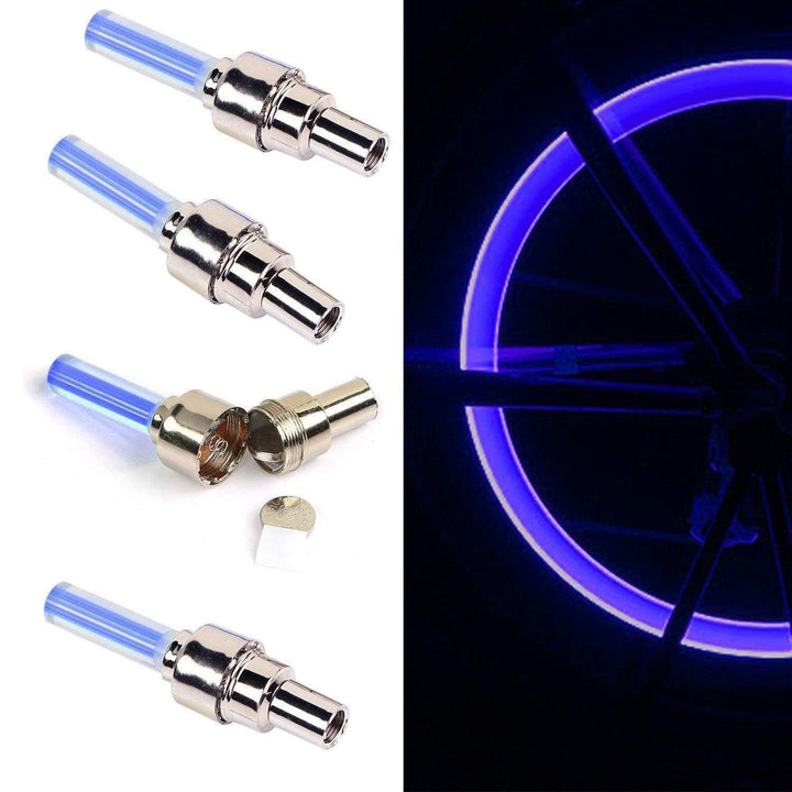 Set of 4 LED Valve Caps – GlowRims-Blue-The Livary
