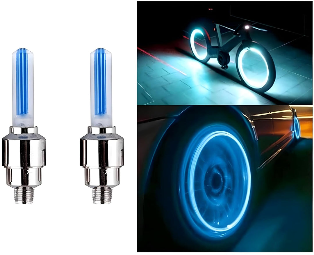 Set of 4 LED Valve Caps – GlowRims-Blue-The Livary