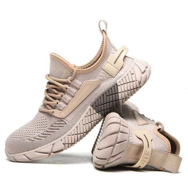Steel Toe Work Shoes for Men – Dario-Beige-5-The Livary