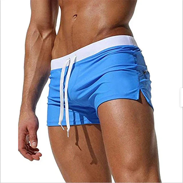 Quick-drying men's swim shorts with pockets – Leano-Sky blue-S-The Livary