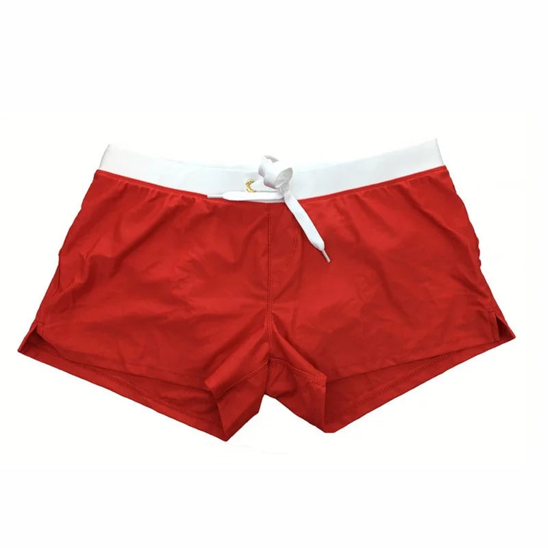 Quick-drying men's swim shorts with pockets – Leano-Red-S-The Livary