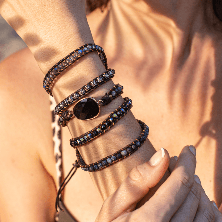 Onyx Moonlight Protective Wrap Bracelet - Lunara-The Livary