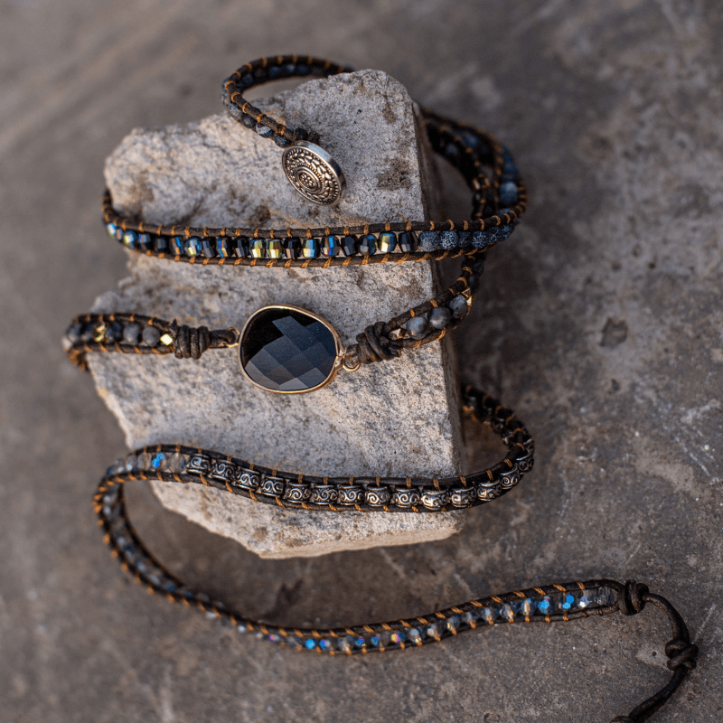 Onyx Moonlight Protective Wrap Bracelet - Lunara-The Livary