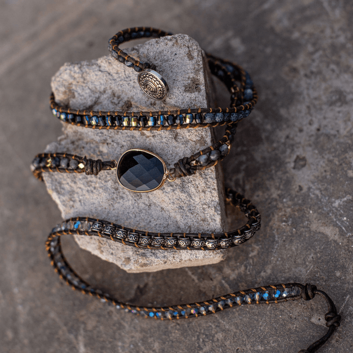 Onyx Moonlight Protective Wrap Bracelet - Lunara-The Livary
