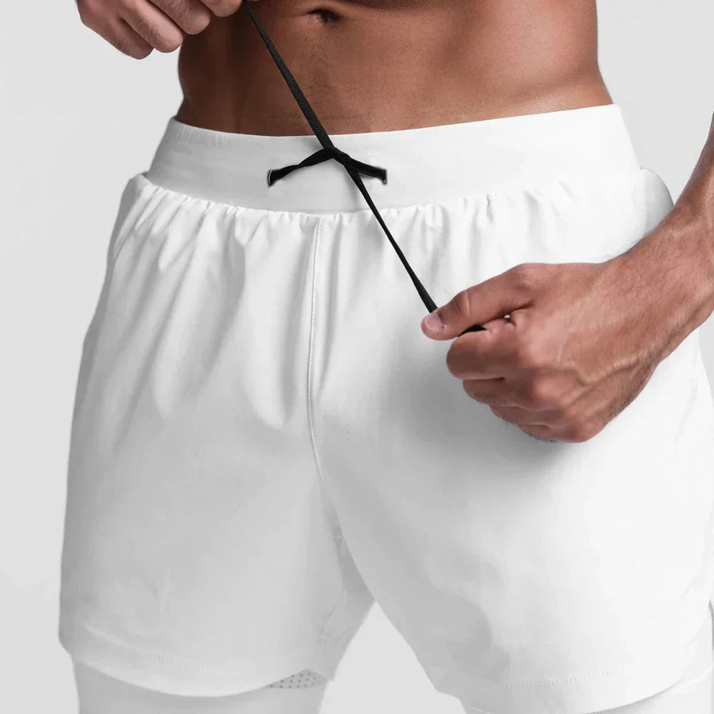 Trendy sports shorts with breathable material and side pocket – Marky-White-S-The Livary