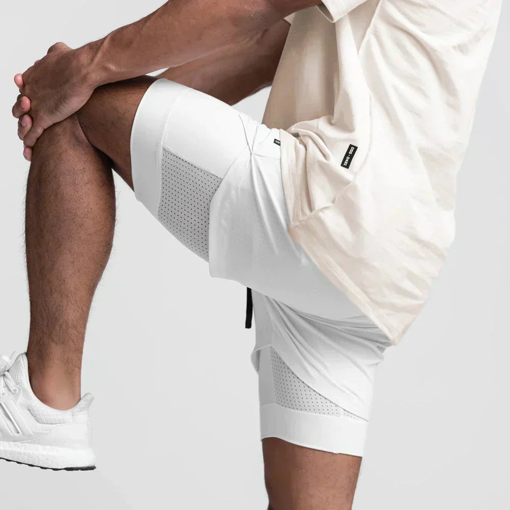 Trendy sports shorts with breathable material and side pocket – Marky-White-S-The Livary
