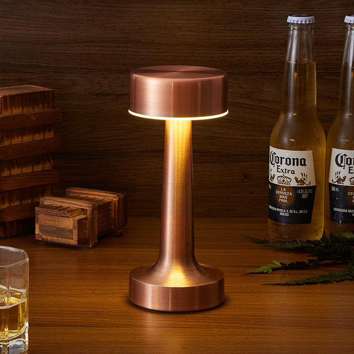 Modern Dimmerable Table Lamp - Victor-Gold-Cylinder-The Livary