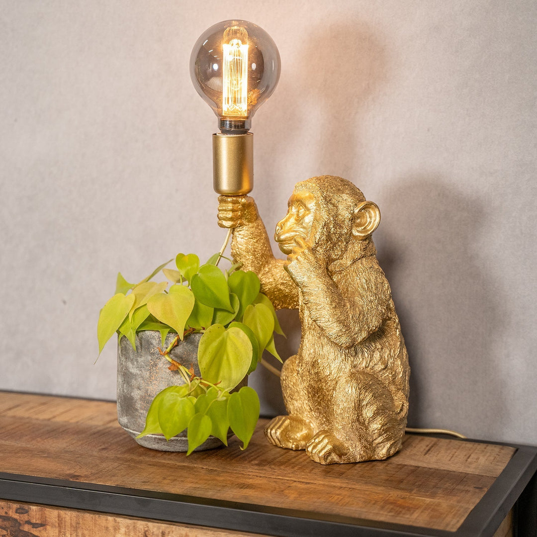Luxury Gold Monkey Table Lamp - GoldenChimp-The Livary