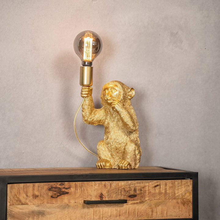 Luxury Gold Monkey Table Lamp - GoldenChimp-The Livary
