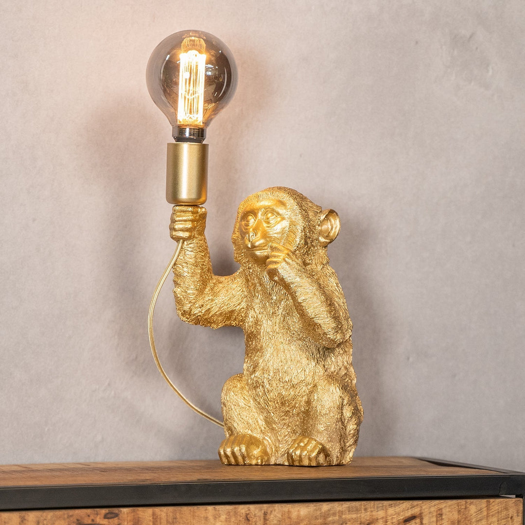 Luxury Gold Monkey Table Lamp - GoldenChimp-The Livary