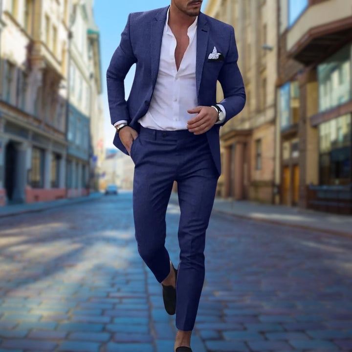 Stylish Slim Fit Men's Suit - Noah-Dark blue-XS-The Livary