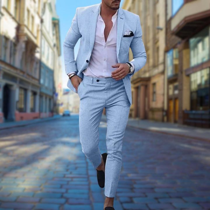 Stylish Slim Fit Men's Suit - Noah-Light blue-XS-The Livary