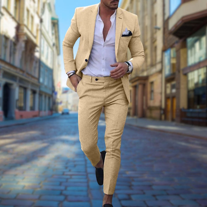 Stylish Slim Fit Men's Suit - Noah-Yellow-XS-The Livary