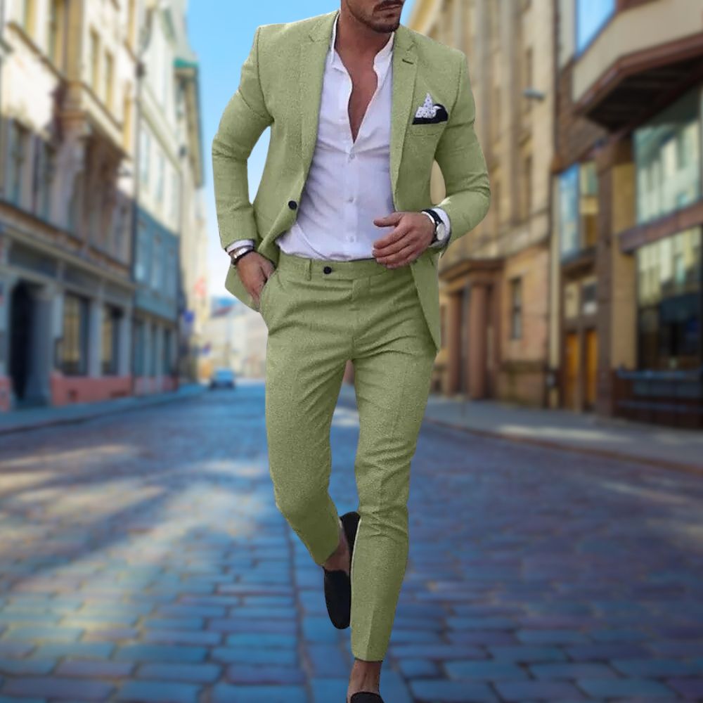 Stylish Slim Fit Men's Suit - Noah-Light green-XS-The Livary