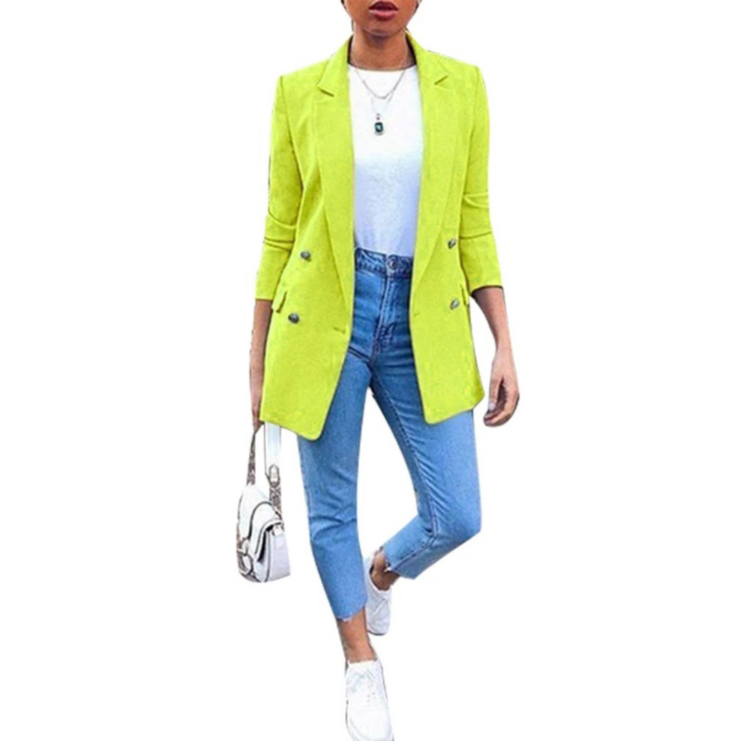 Stylish Mid-length Women's Blazer - Ava-Green-S-The Livary