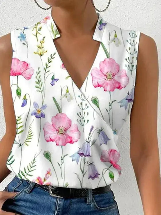 Stylish ladies' summer blouse with a flowing fit – Rania-Pink-S-The Livary