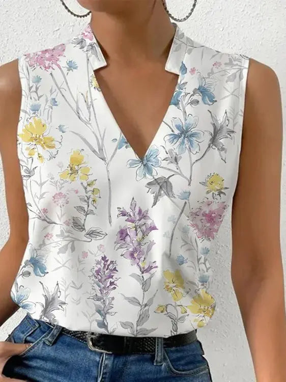 Stylish ladies' summer blouse with a flowing fit – Rania-Purple-S-The Livary