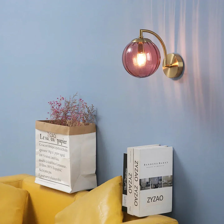 Luxury Modern Wall Lamp Made of Glass - CrystalGlow-Coffee-The Livary