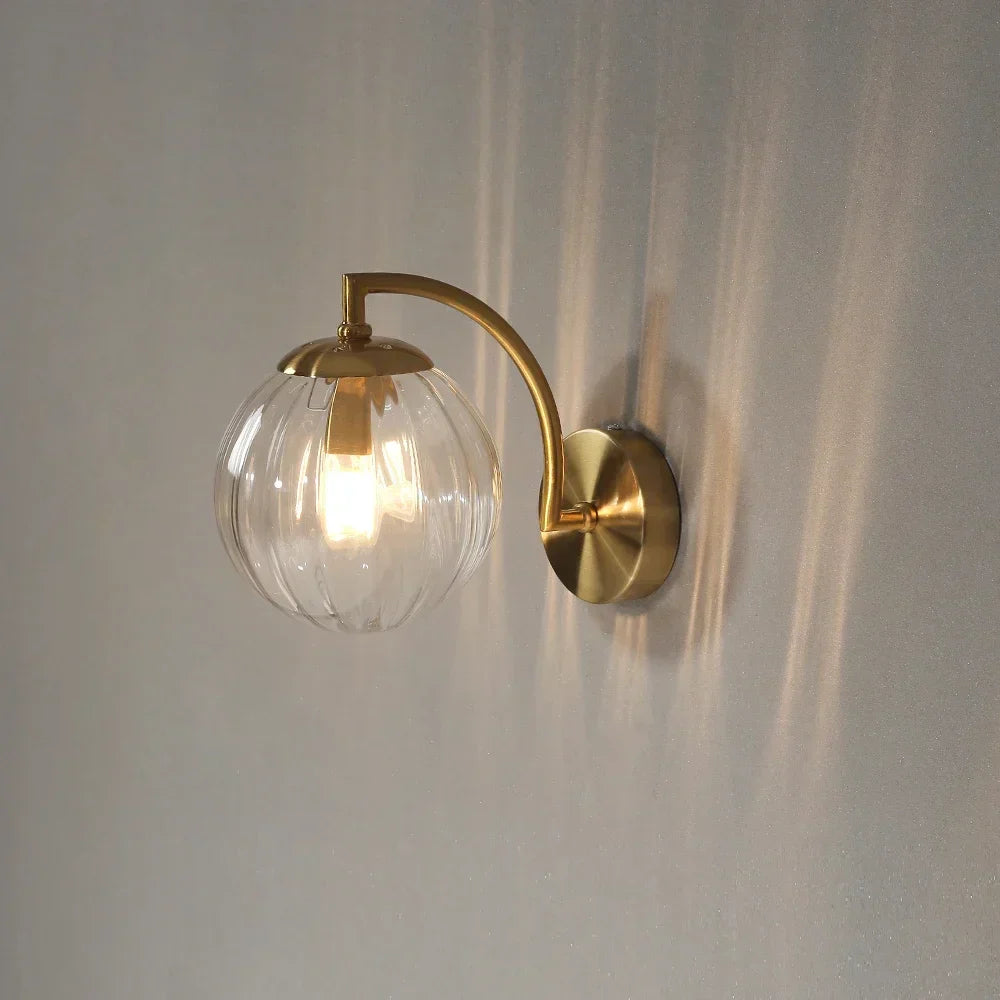 Luxury Modern Wall Lamp Made of Glass - CrystalGlow-Coffee-The Livary