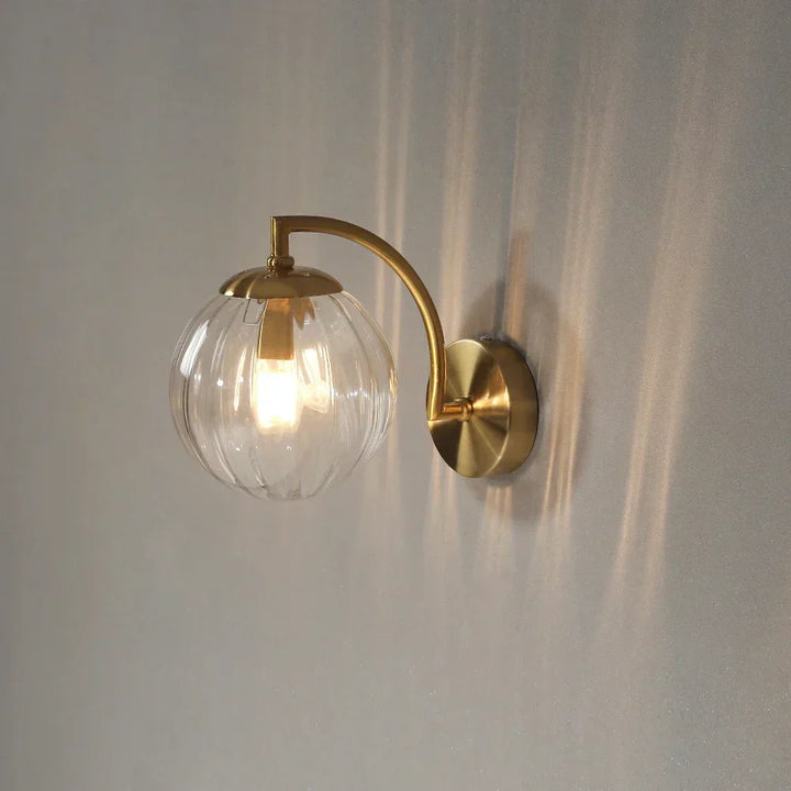Luxury Modern Wall Lamp Made of Glass - CrystalGlow-Coffee-The Livary