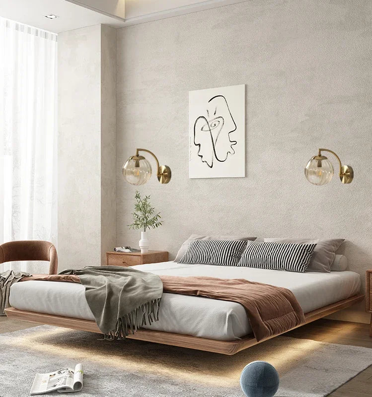 Luxury Modern Wall Lamp Made of Glass - CrystalGlow-Coffee-The Livary