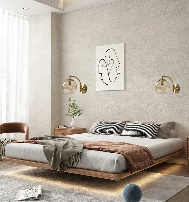 Luxury Modern Wall Lamp Made of Glass - CrystalGlow-Coffee-The Livary