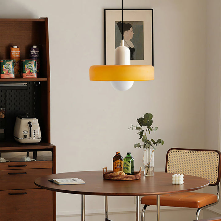 AA OUT OF STOCK Colourful Pendant Lamp in Bauhaus Style - StiloGlas-25 x 18 cm-Green-Red-The Livary
