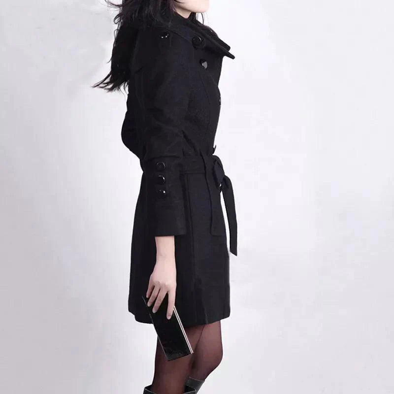 Stylish Women's Winter Coat with Belt - Sophie-Brown-M-The Livary