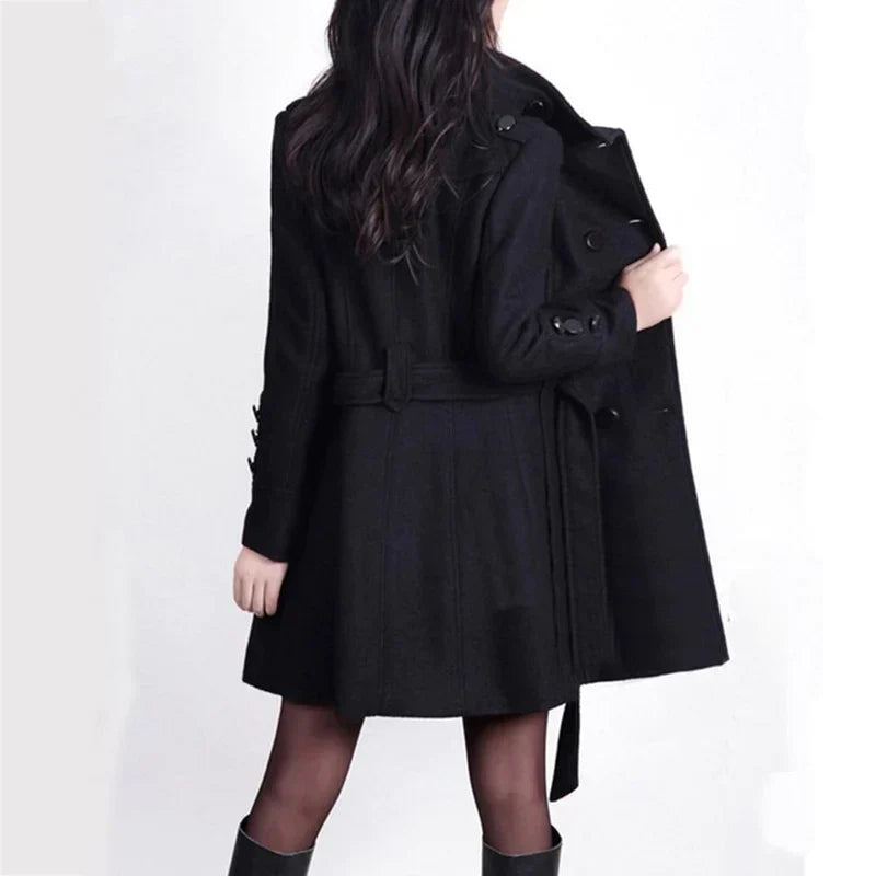 Stylish Women's Winter Coat with Belt - Sophie-Brown-M-The Livary