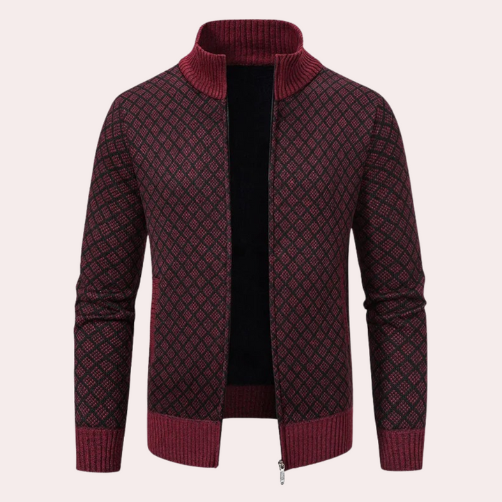 Runia - Knitted Cardigan for Men-Red-S-The Livary