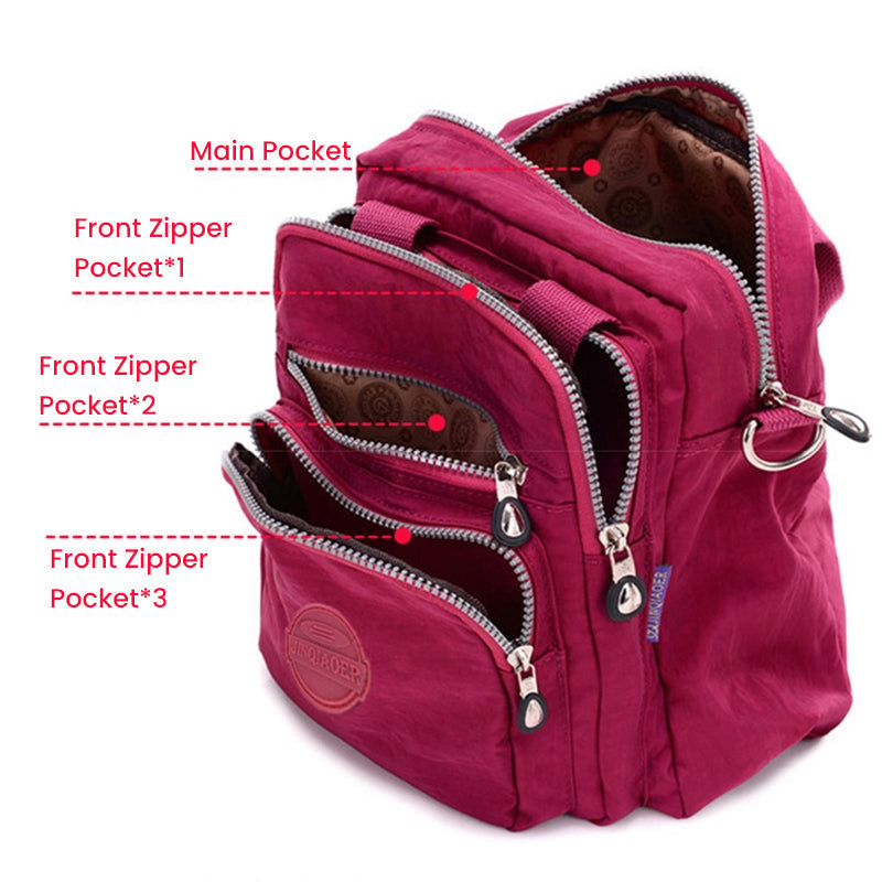 3-in-1 Waterproof Multifunctional Trendy Shoulder Bag - FlexiBag-Purple-The Livary