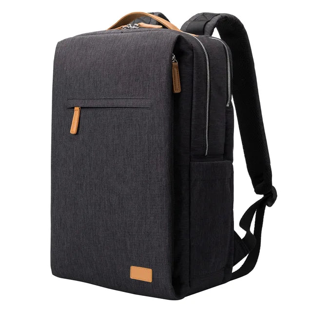 Backpack with Laptop Compartment and USB Charging Port - Nova-Black-The Livary