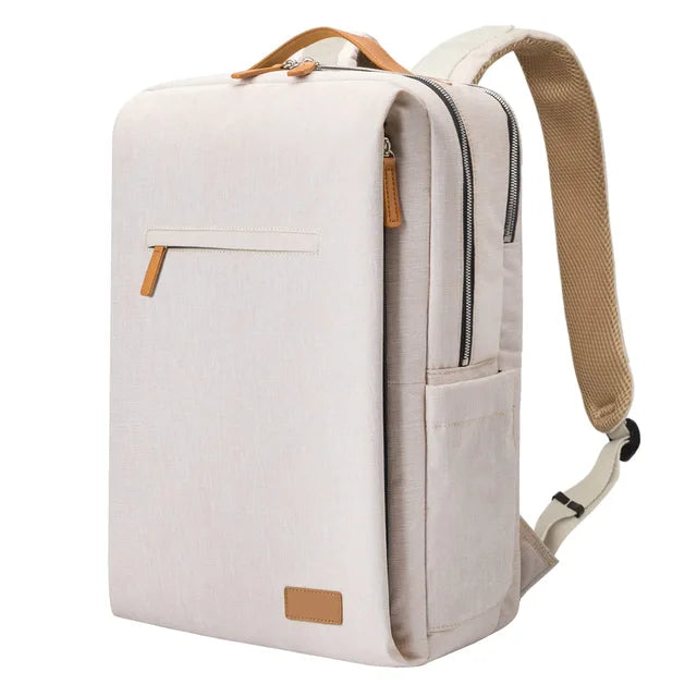 Backpack with Laptop Compartment and USB Charging Port - Nova-Beige-The Livary