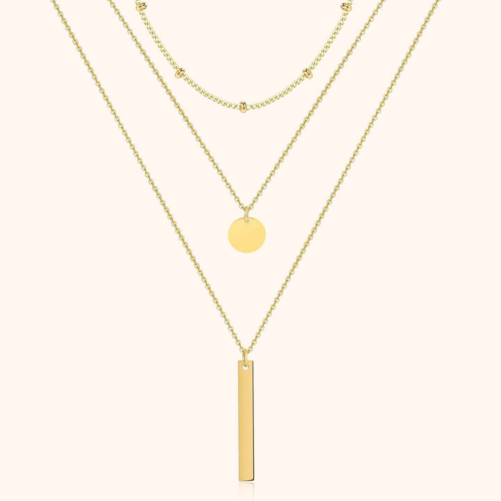 Layered Triple Necklace - Elise-Gold-The Livary