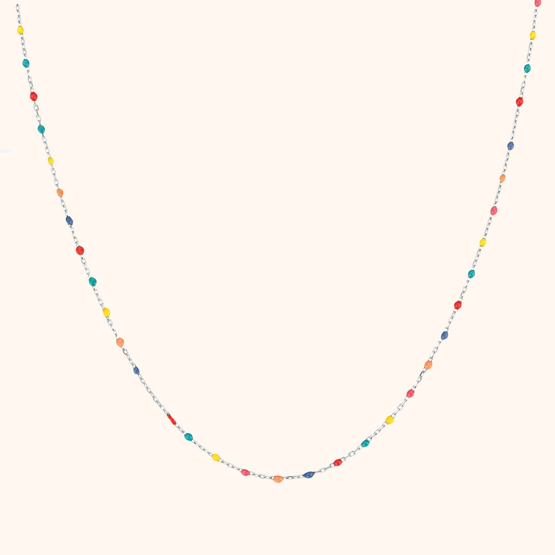 Stylish Rainbow Necklace - Iris-Silver-The Livary
