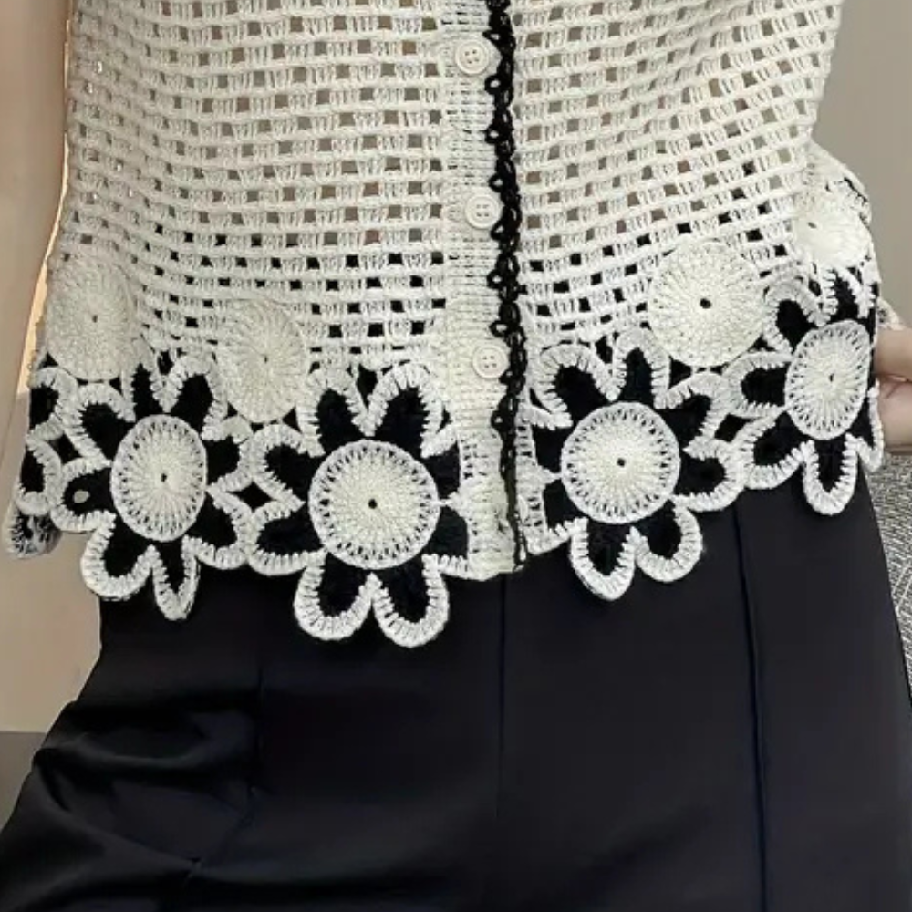 Trendy Openwork Blouse for Women - Livia-The Livary