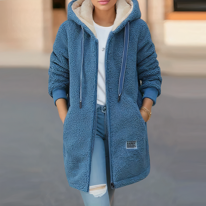 Ladies Fleece Jacket with Hood - Sophie-Blue-M-The Livary