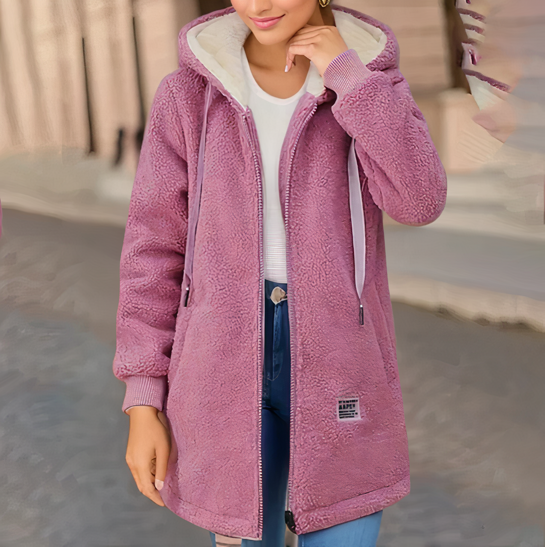 Ladies Fleece Jacket with Hood - Sophie-Pink-M-The Livary
