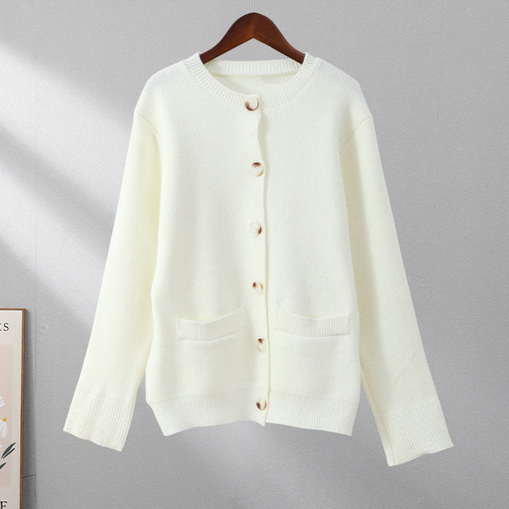 Soft Button-Up Sweater - Eveline-Beige-XS-The Livary
